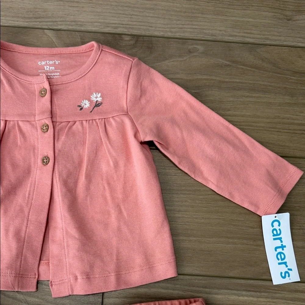 Carter's Coral and White Baby Outfit Set